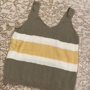 Striped knit tank top